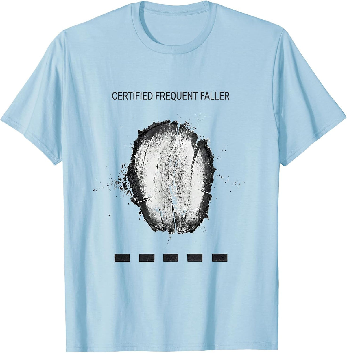 Men's Certified Frequent Faller Funny Rock Climbing Bouldering T-Shirt - Baby Blue
