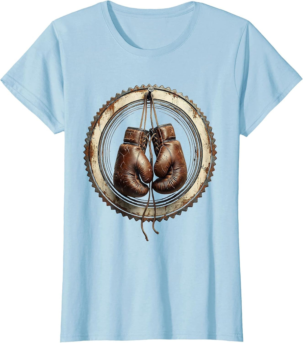 Vintage Boxing Gloves Hanging From Nail T-Shirt - Baby Blue