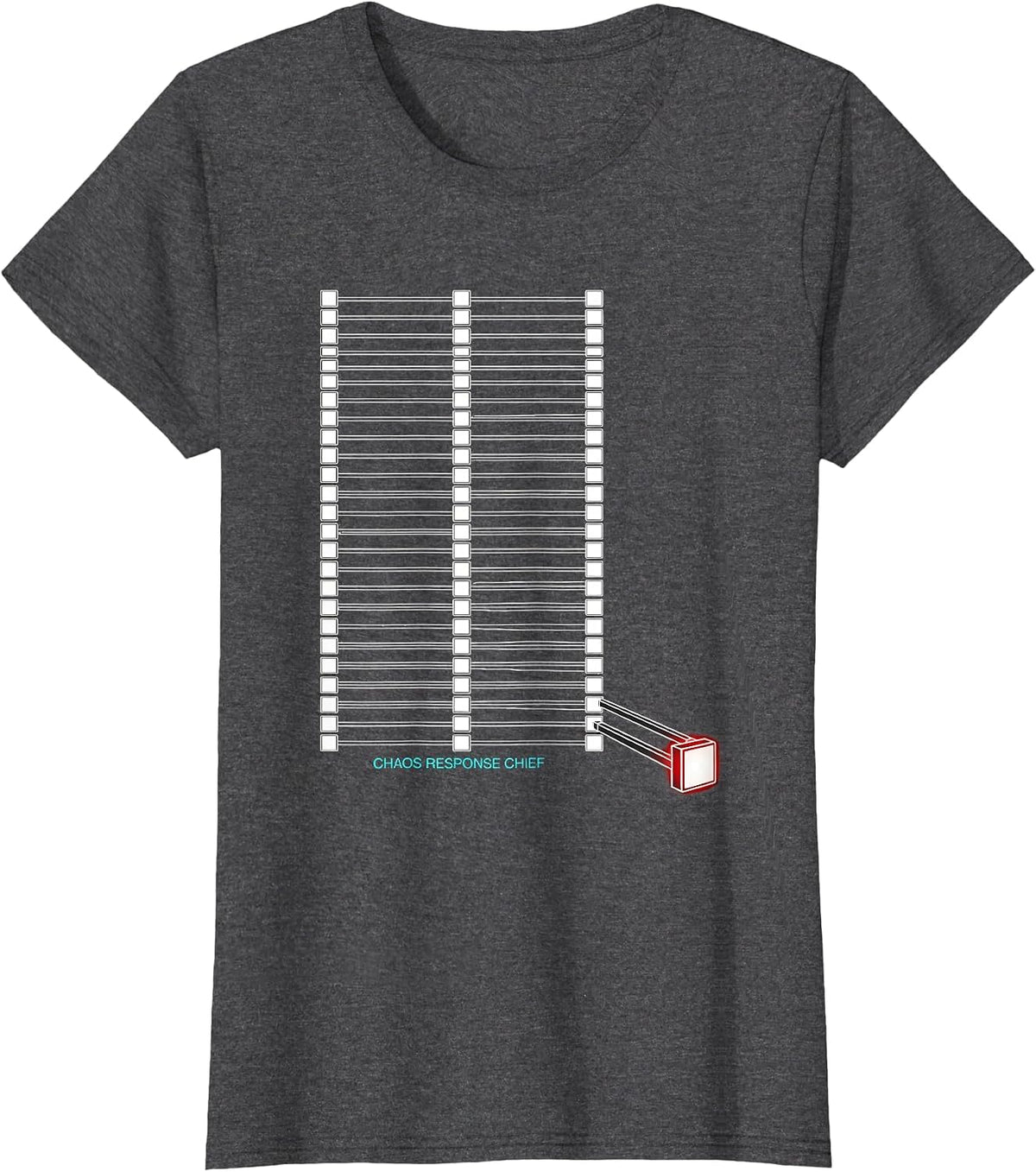 Women's Chaos Response Chief Funny Chaos Coordinator Workplace Humor T-Shirt - Dark Heather Grey