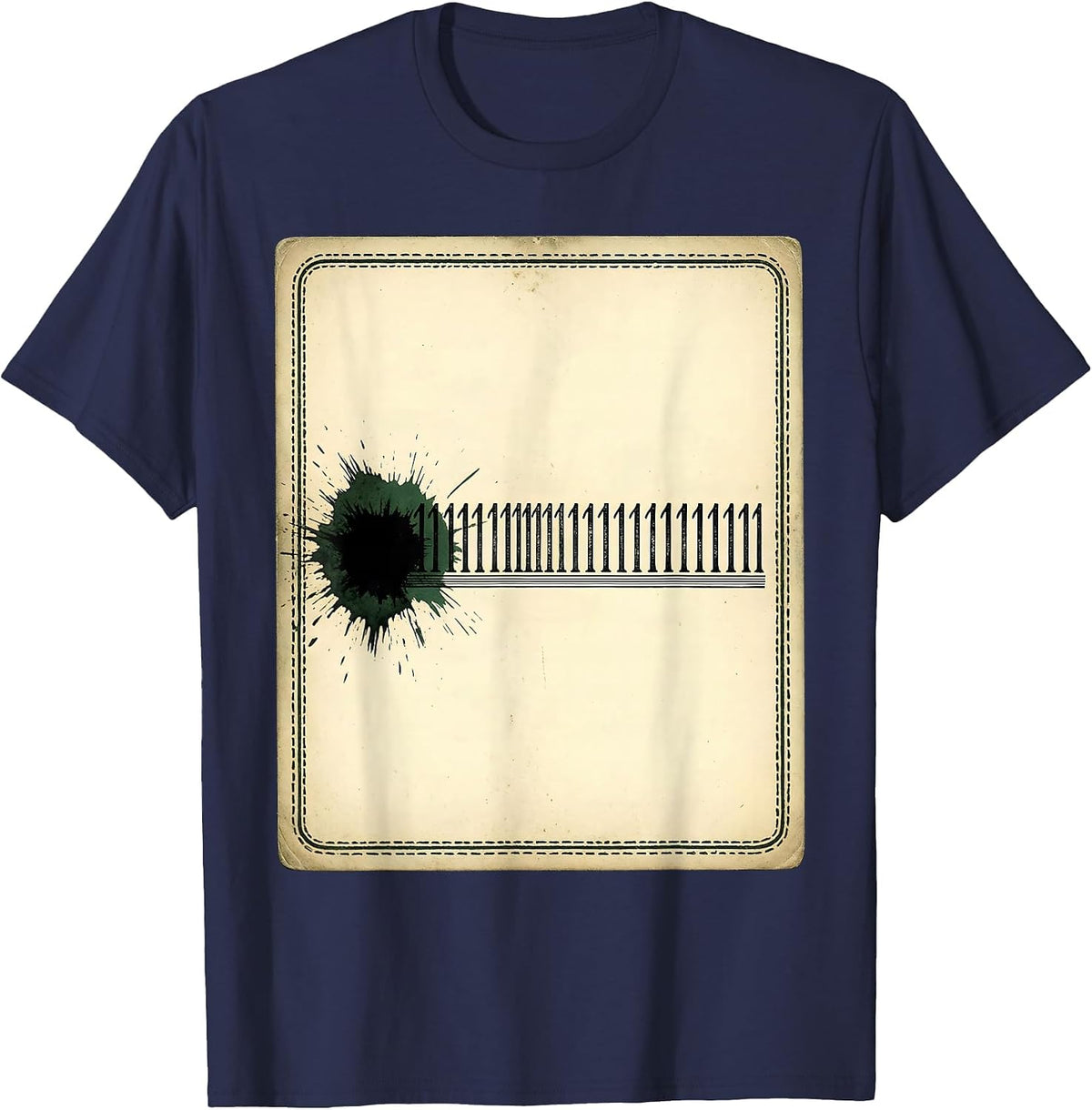 Worn Ledger Card Data Analyst Vintage STEM Humor T-Shirt - Navy Blue