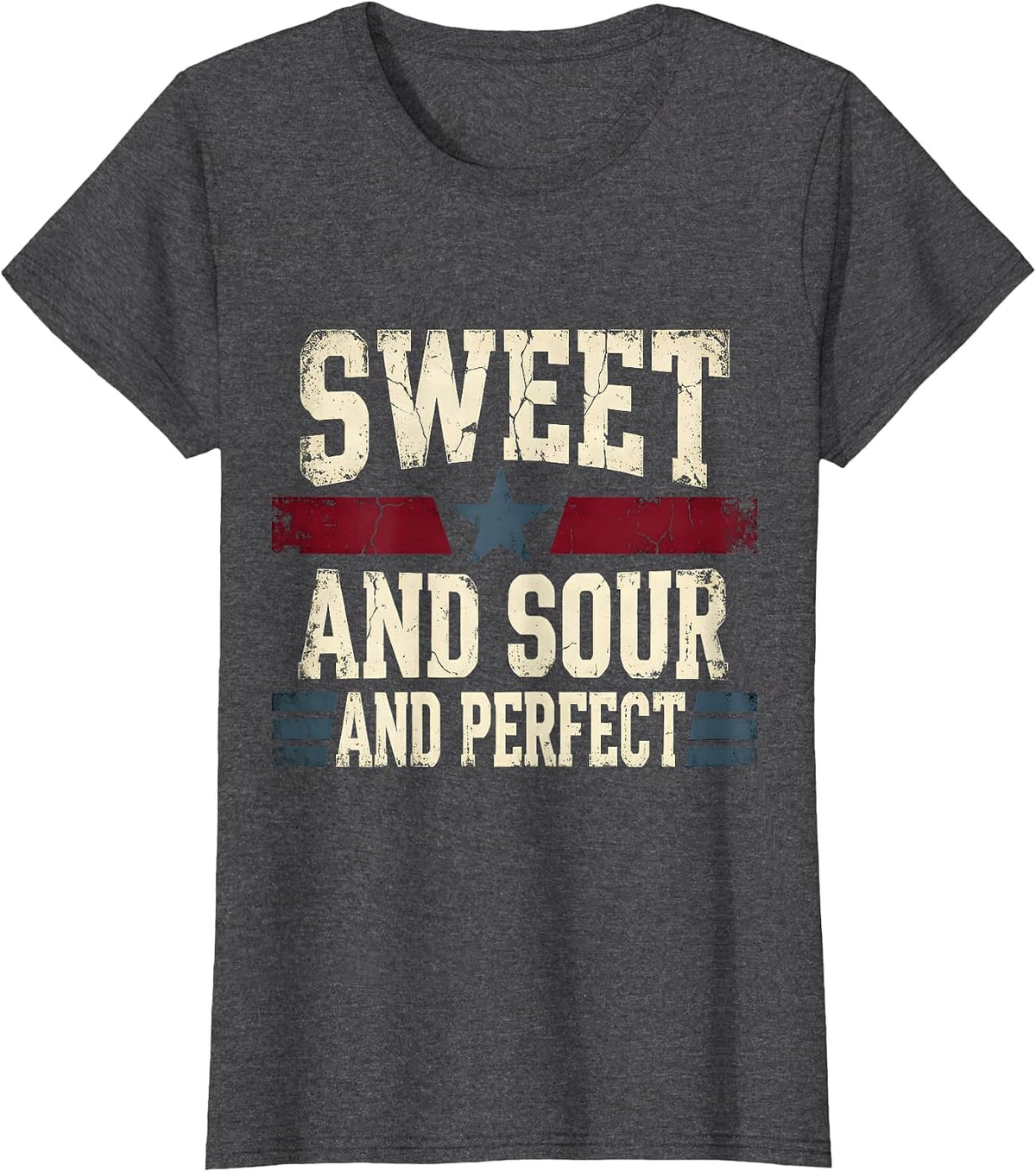 Women's Sweet and Sour and Perfect Pickle Design T-Shirt - Dark Heather Grey