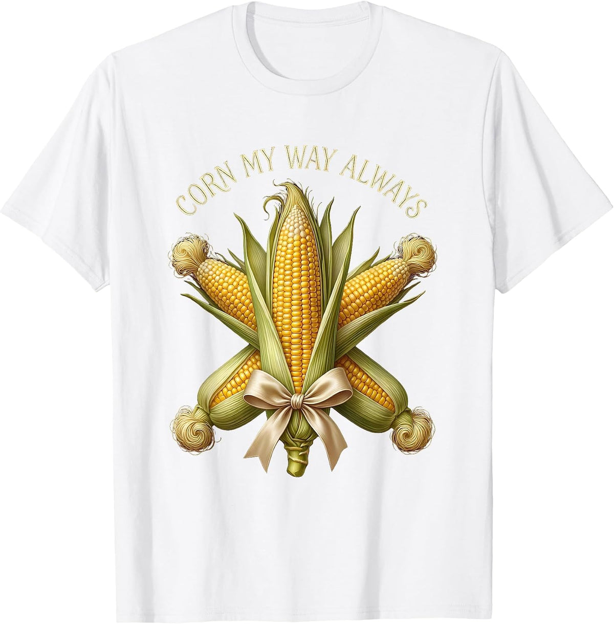 I Eat Corn The Long Way Funny Corn Lover Design T-Shirt - White