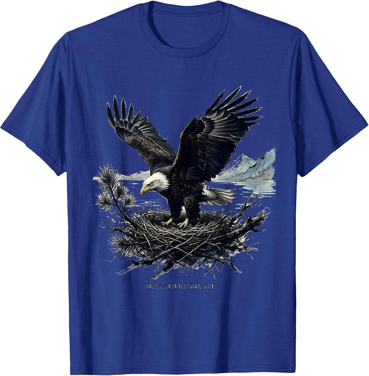 Men's Farewell Under Quiet Skies Jackie Bald Eagle Memorial T-Shirt - Royal Blue