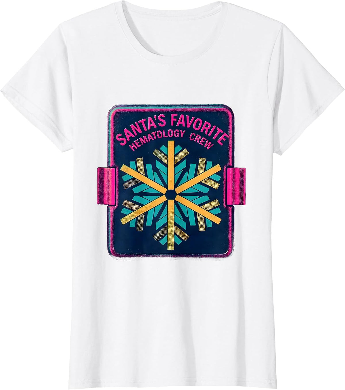 Santa's Favorite Hematology Crew Risograph Lab Tech T-Shirt - White