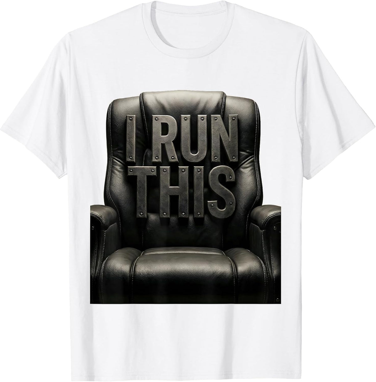 Men's I Run This Bold Boss Graphic Design T-Shirt - White