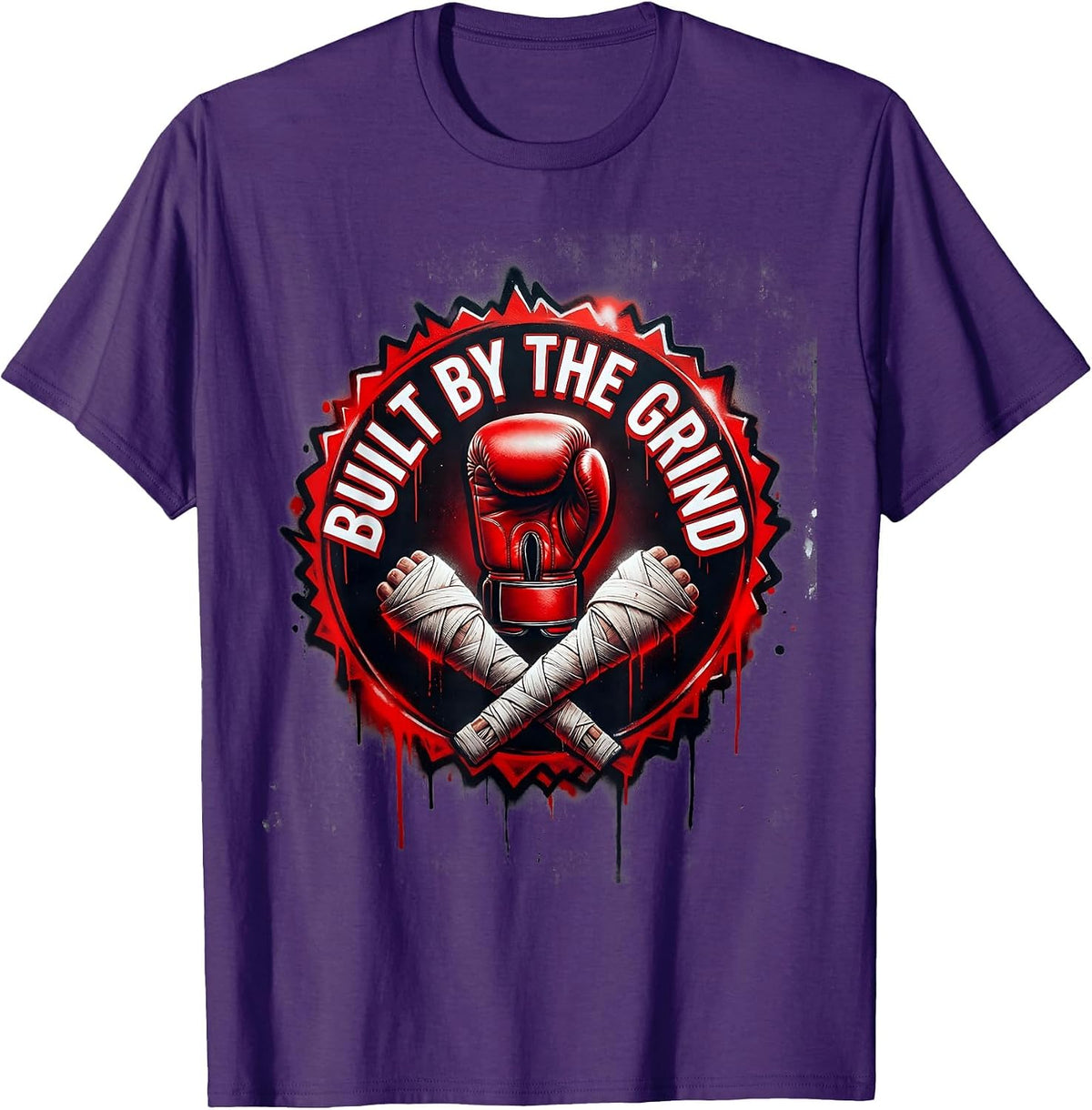 Built by the Grind Muay Thai Warrior Design T-Shirt - Purple