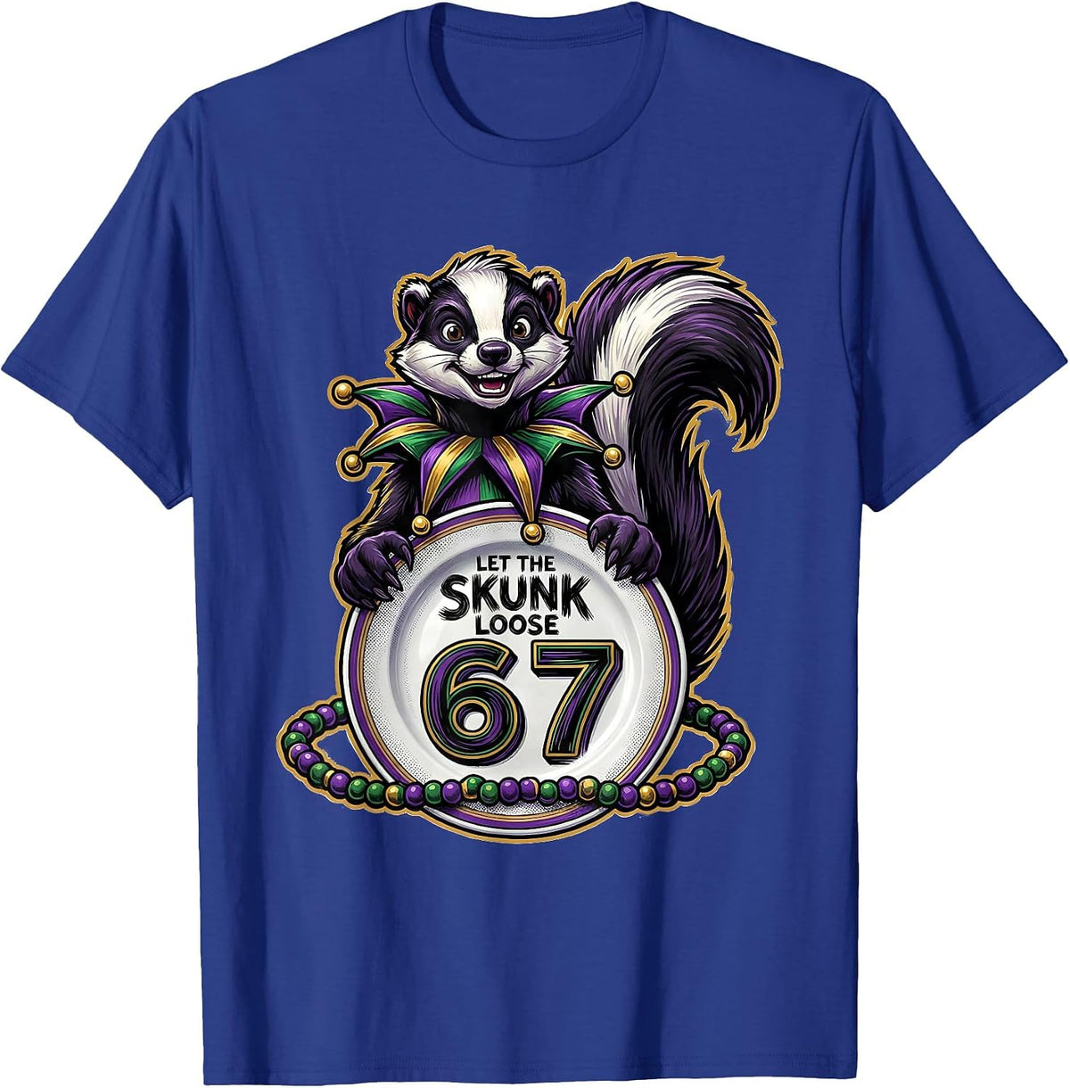 Let The Skunk Loose, 6 7 Mardi Gras Jester Meme Kids T-Shirt - Royal Blue