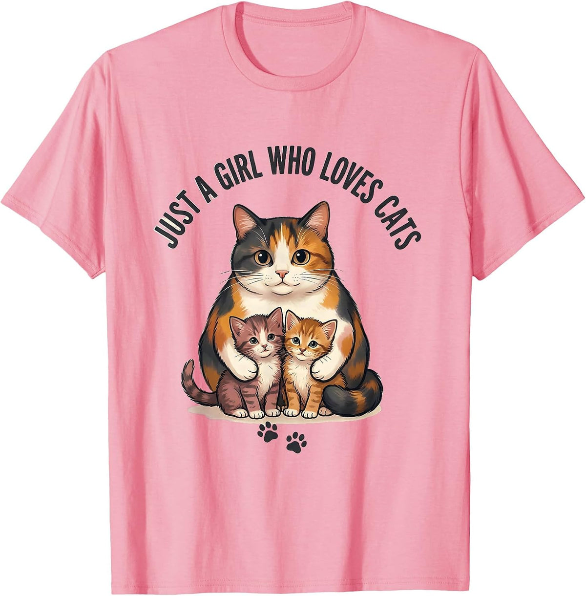 Men's Just A Girl Who Loves Cats Cute Cat Lover Kawaii Gift T-Shirt - Pink