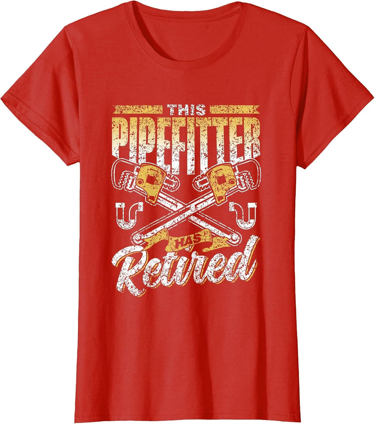 This Plumber is Retired Pipeline Construction Plumber T-Shirt - Red