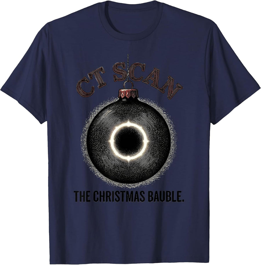 CT Scan The Christmas Bauble Radiology Tech Humor T-Shirt - Navy Blue