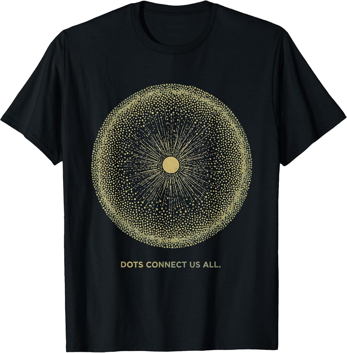 Men's Dots Connect Us All Unity Graphic Design T-Shirt - Black