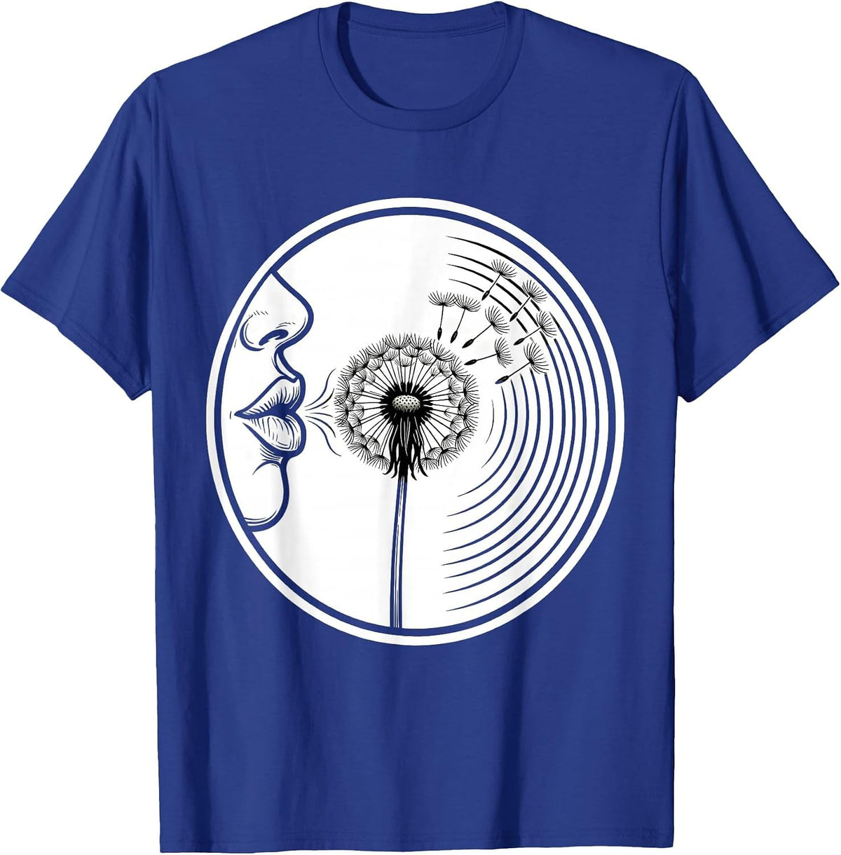 Men's Speech Therapy Dandelion Sound Waves Illustration T-Shirt - Royal Blue