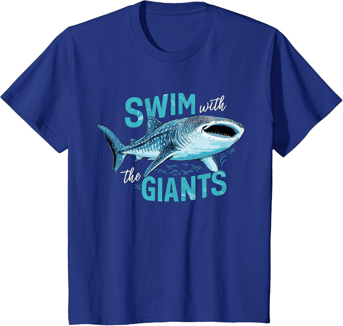 Swim with the Giant Whale Shark T-Shirt - Royal Blue