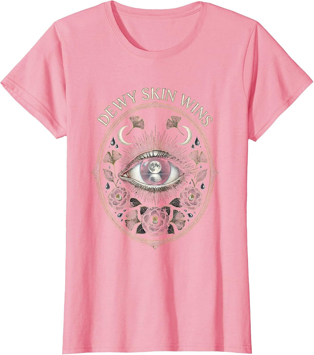 Women's Dewy Skin Wins K-Beauty Skincare Design T-Shirt - Pink