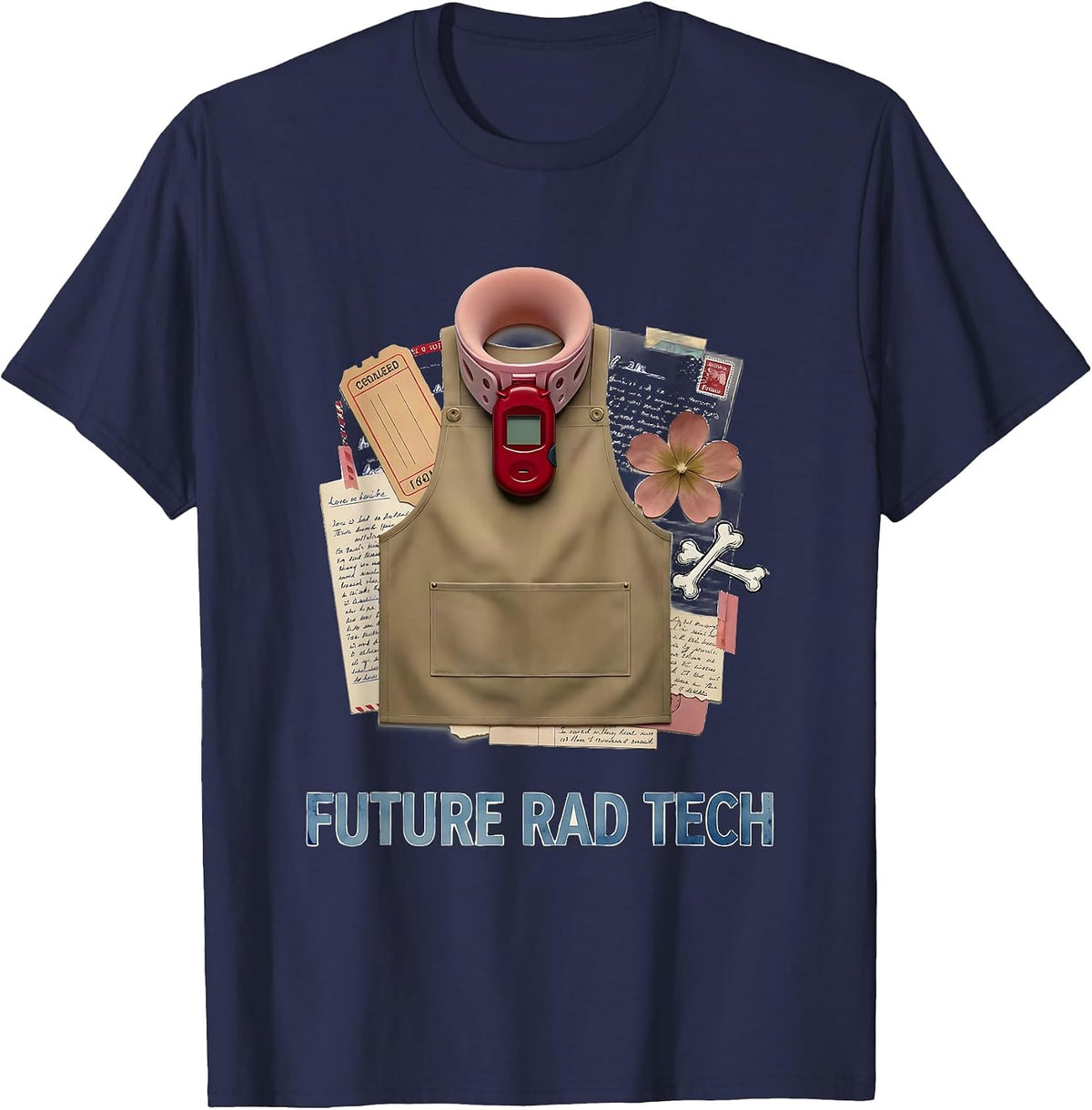 Men's Future Rad Tech Funny Radiologic Technologist X-Ray Tech T-Shirt - Navy Blue
