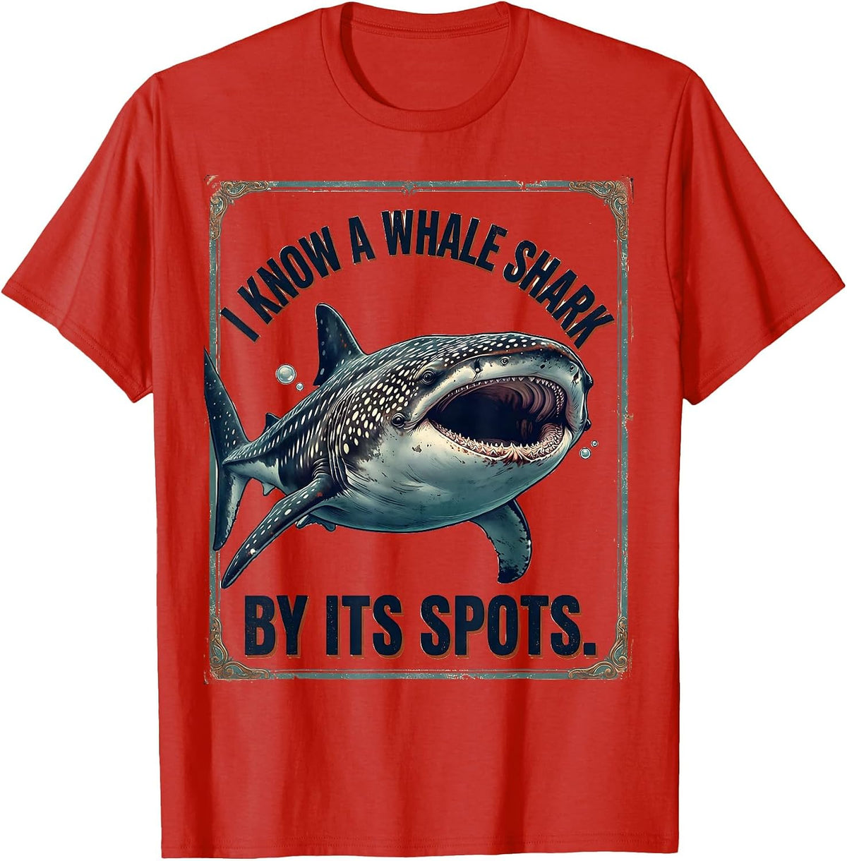 Men's I Know A Whale Shark By Its Spots Vintage Whale Shark Lover T-Shirt - Red