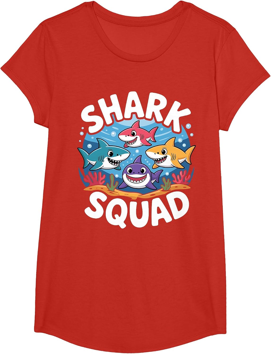 Cool Shark Art for Men Women Great White Hammerhead Shark T-Shirt - Girls Red