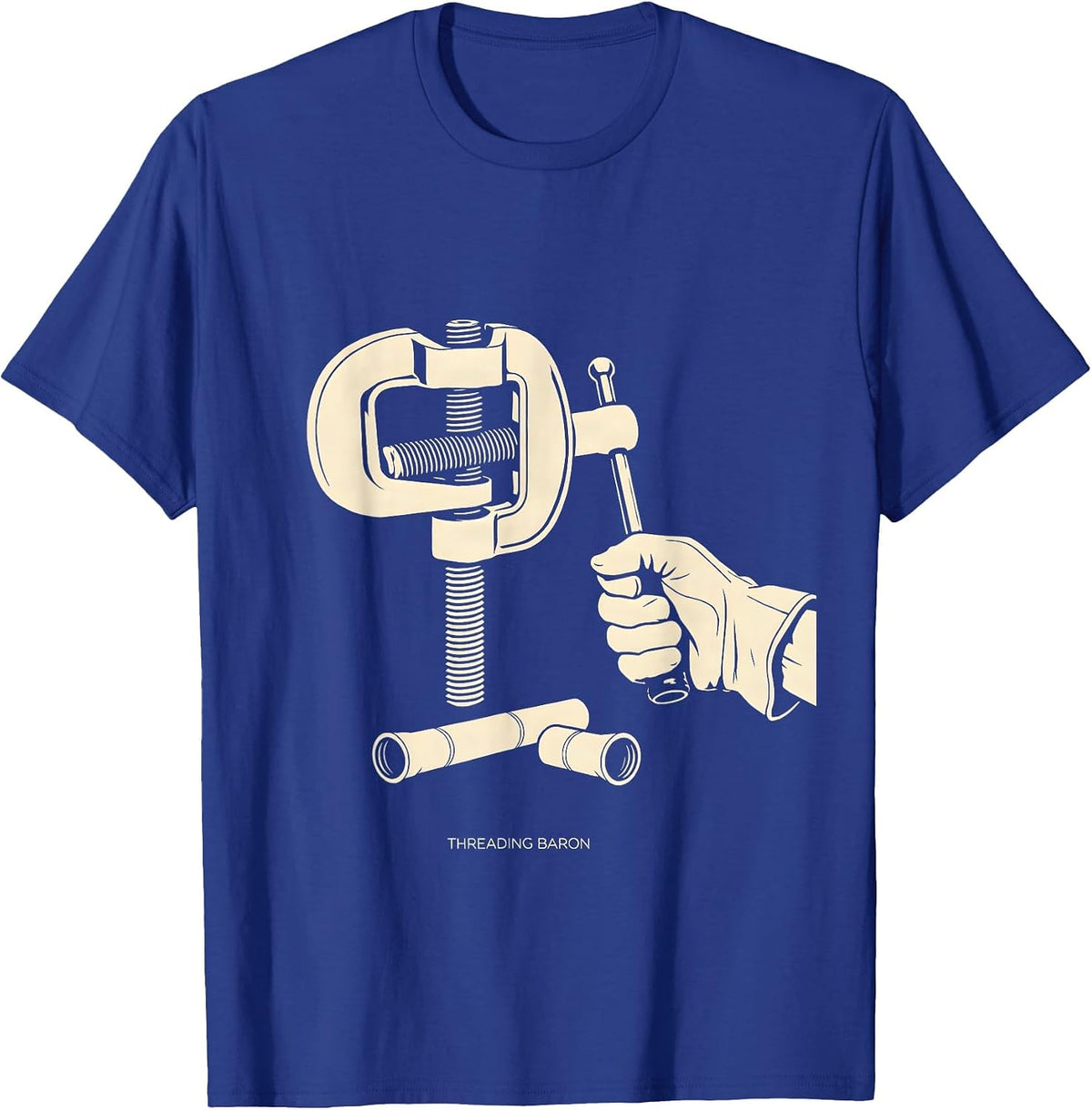Men's Threading Baron Funny Plumber Pipefitter Occupational Humor T-Shirt - Royal Blue