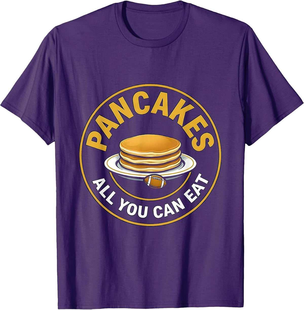 Pancakes All You Can Eat Funny Football Lineman Vintage T-Shirt - Purple