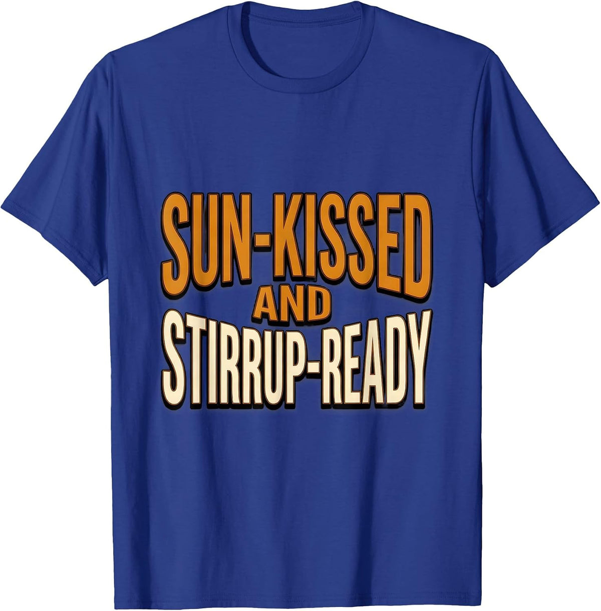 Men's Sun-Kissed and Stirrup-Ready Western Design T-Shirt - Royal Blue