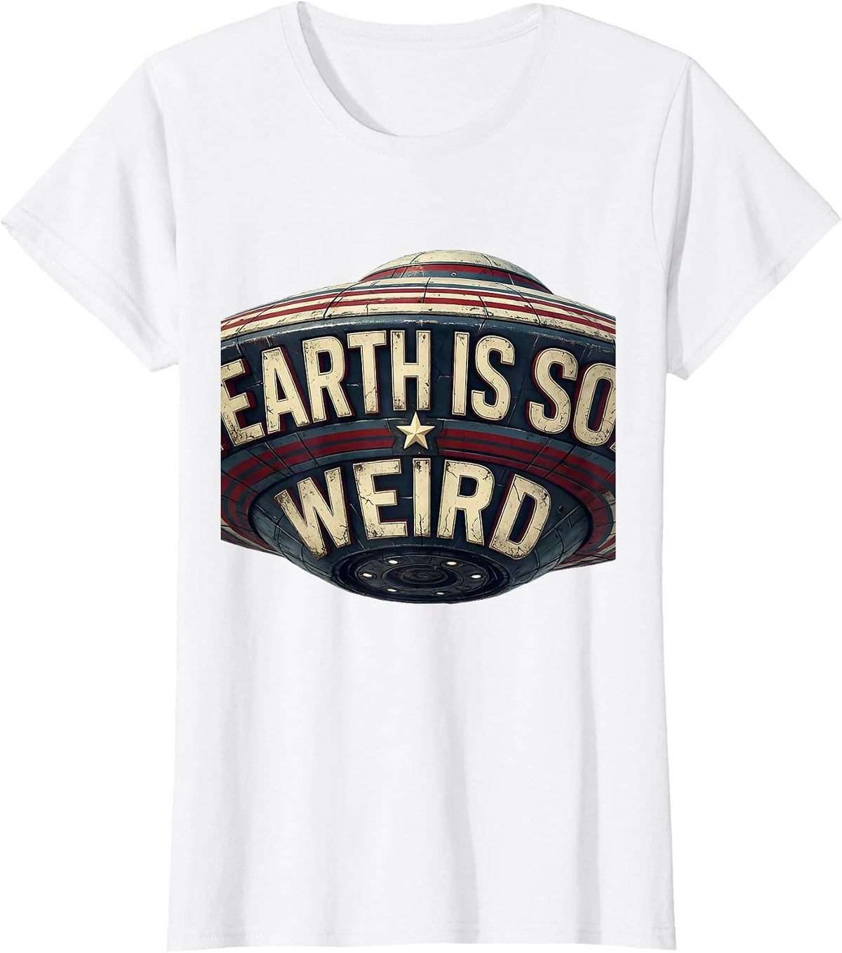 Earth Is So Weird Alien Graphic Design T-Shirt - White