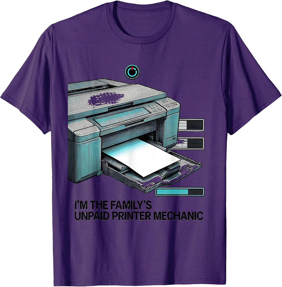 I'm The Family's Unpaid Printer Mechanic Funny Tech Support T-Shirt - Purple