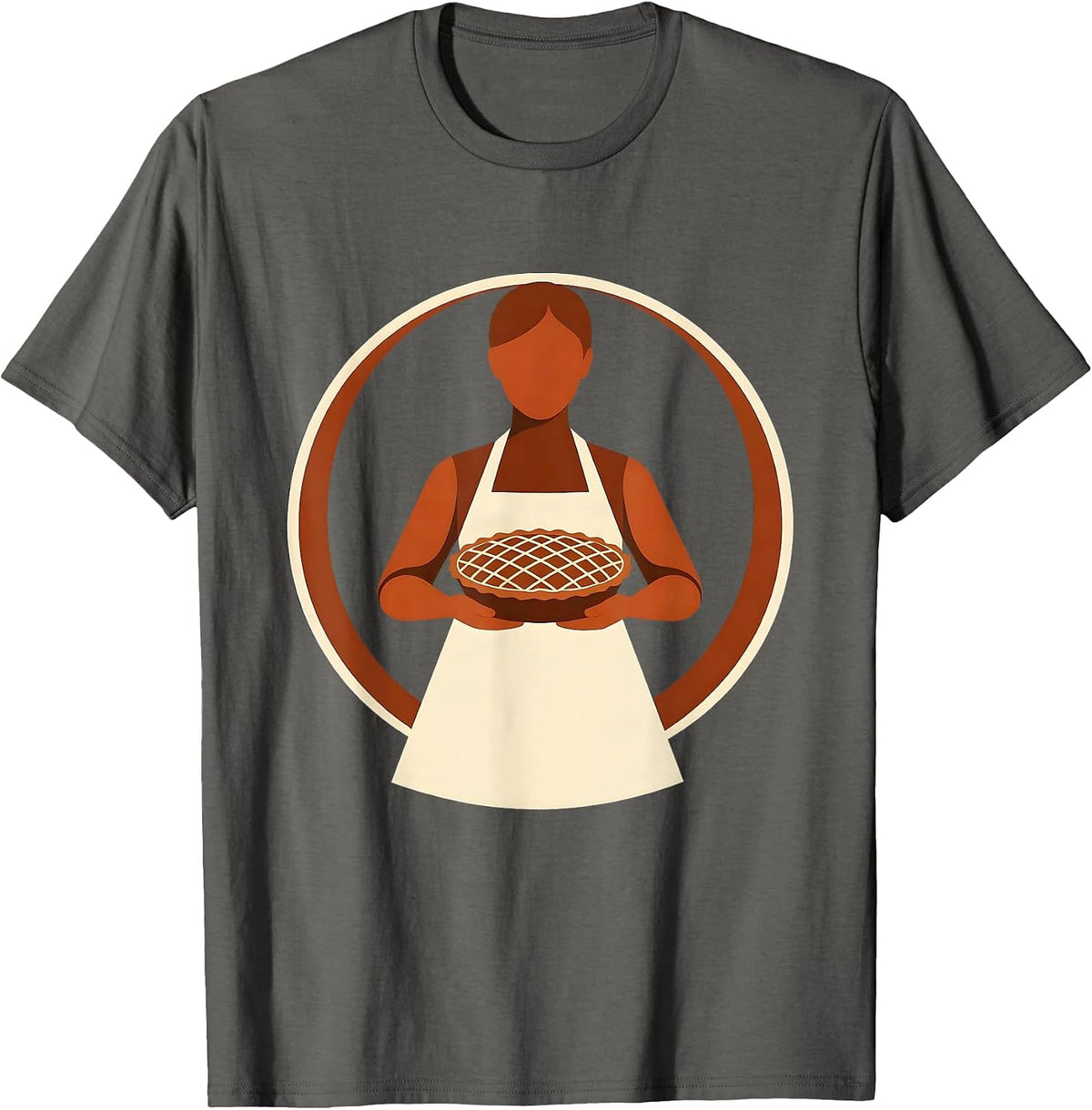Men's Mrs. Baker Pie Illustration Graphic Tee T-Shirt - Asphalt Grey