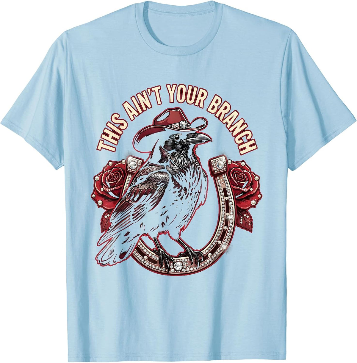 Men's Fawk Off Crow This Ain't Your Branch Design T-Shirt - Baby Blue