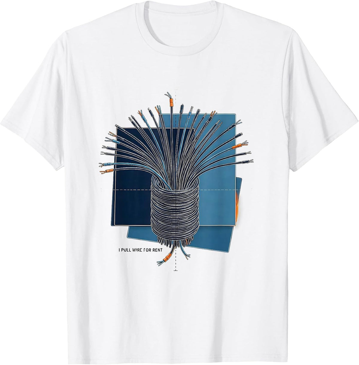 Men's I Pull Wire For Rent Funny Electrician Lineman Gift T-Shirt - White