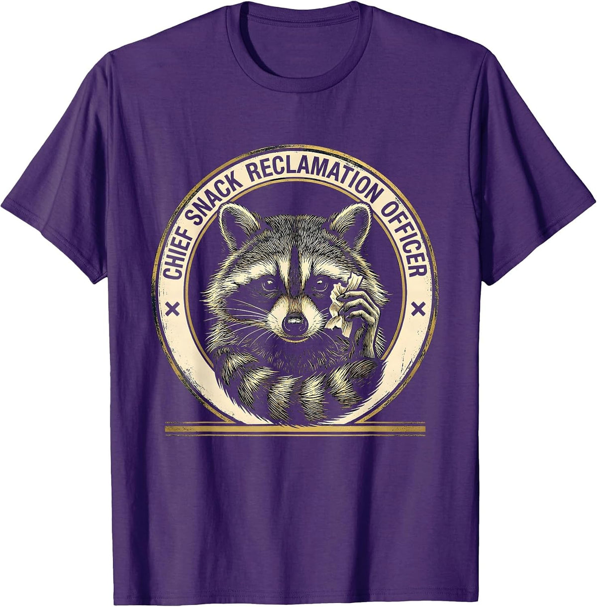 Men's Chief Snack Reclamation Officer Funny Raccoon Trash Panda T-Shirt - Purple