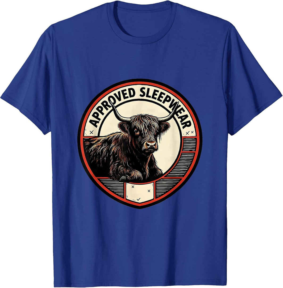 Approved Sleepwear Funny Highland Cow Attitude Humor T-Shirt - Royal Blue