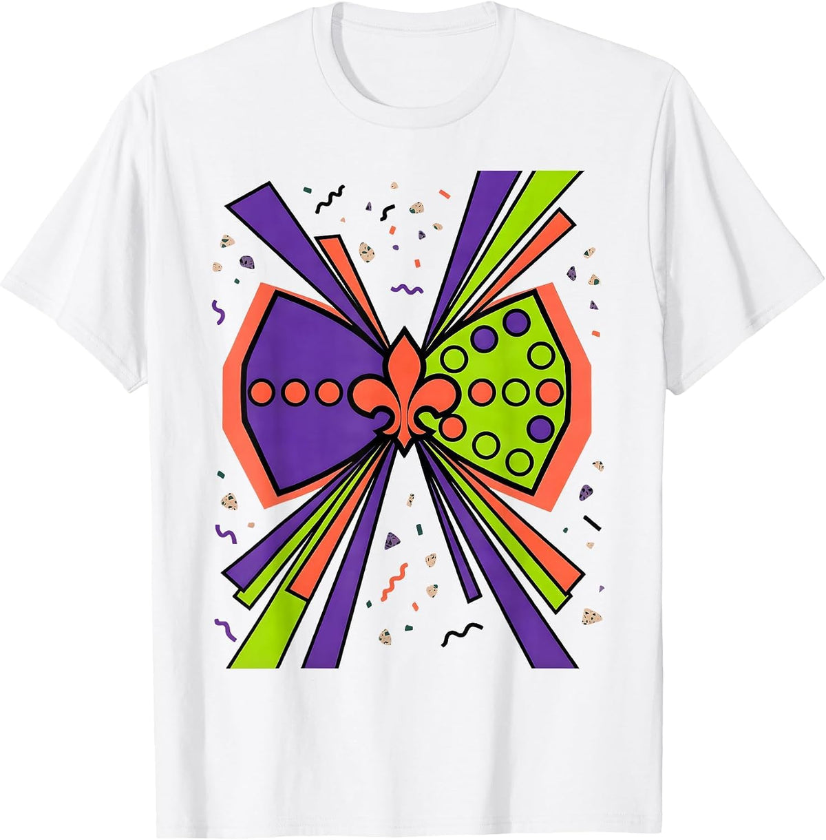 Men's Oversized Jester Bow Tie Six Seven Meme Kids Mardi Gras T-Shirt - White