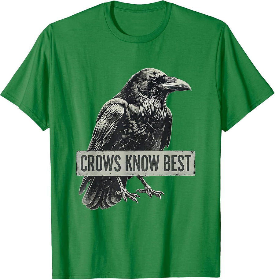 Men's Crows Know Best Bold Crow Graphic Design T-Shirt - Kelly Green