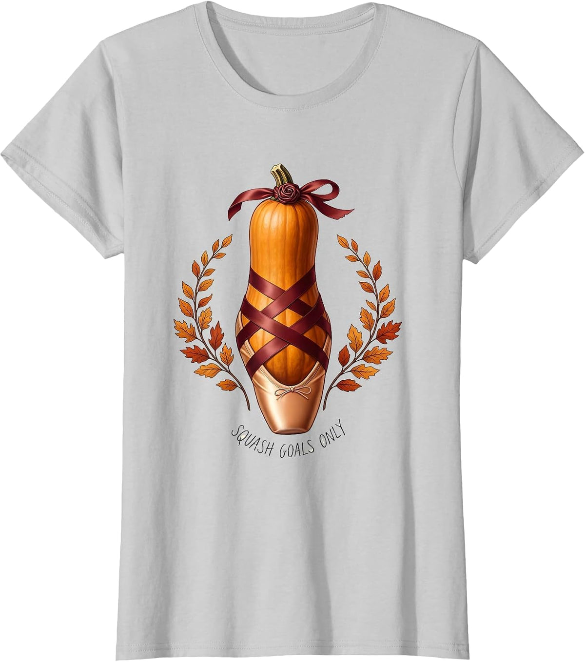 Women's Squash Goals Only Fall Season Design T-Shirt - Silver Grey