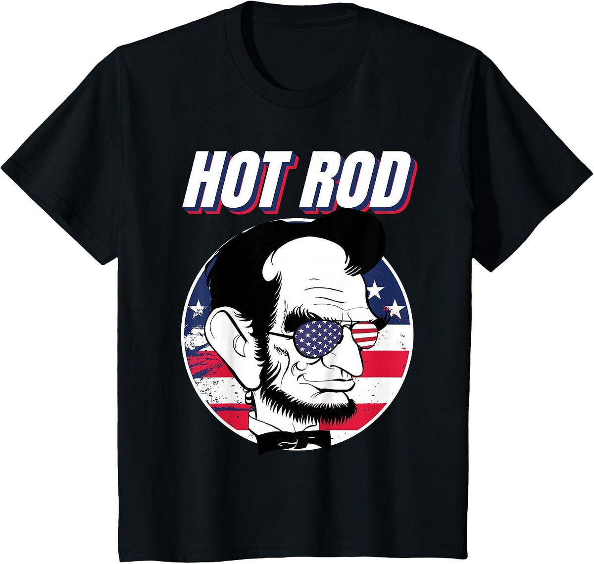 Hot Rod Abraham Lincoln Presidents Day Funny Muscle Car T-Shirt - Black