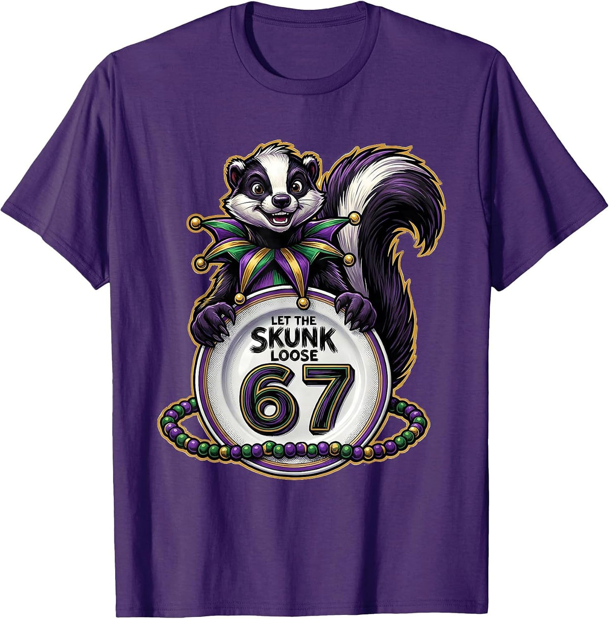 Let The Skunk Loose, 6 7 Mardi Gras Jester Meme Kids T-Shirt - Purple