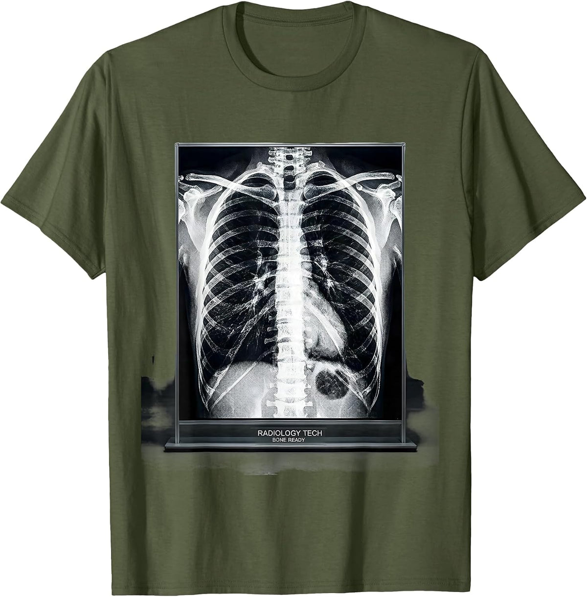 Men's Radiology Tech Bone Ready Funny Radiologic Technologist T-Shirt - Olive Green
