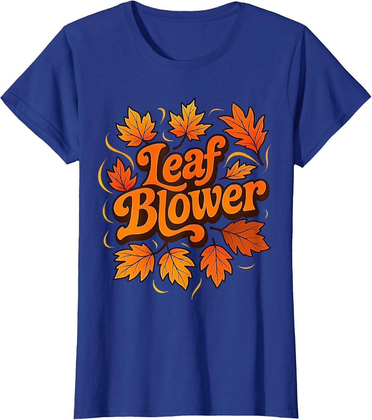 Funny Leaf Blower Fall Costume Couple Halloween Matching T-Shirt - Royal Blue