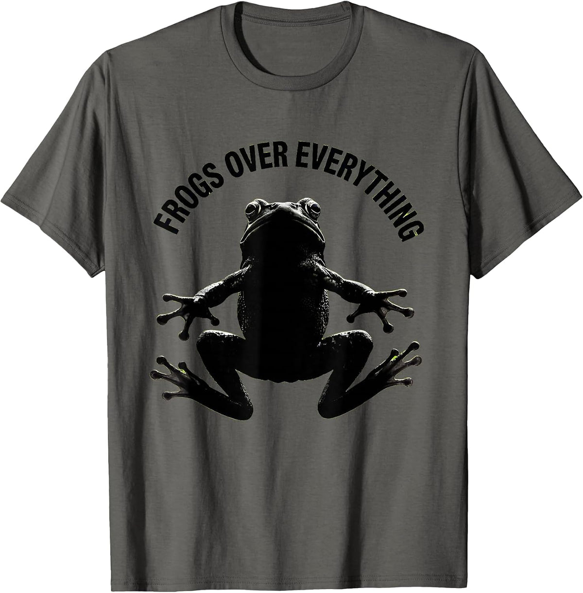 Frogs Over Everything Frog Lover Design T-Shirt - Asphalt Grey