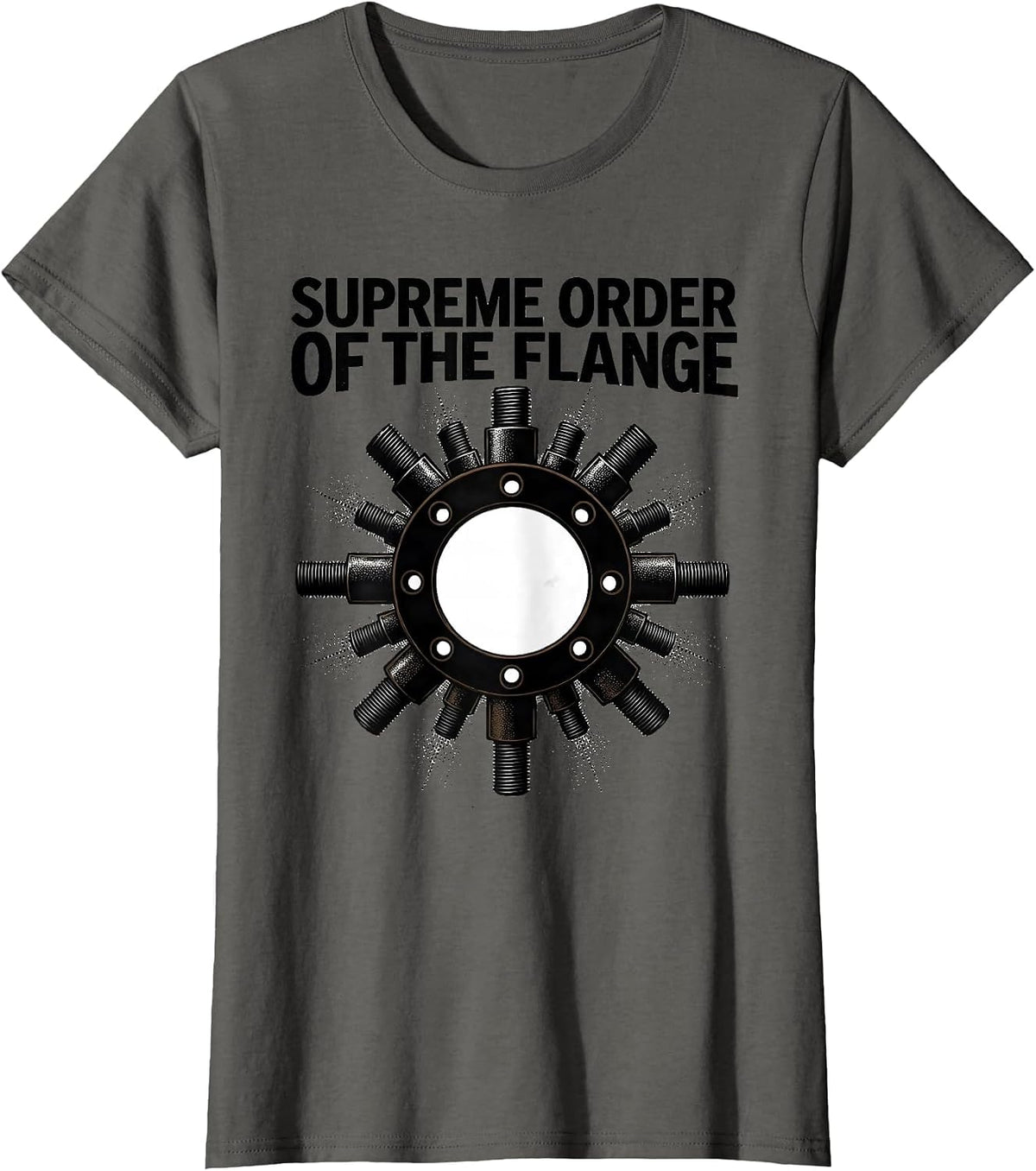 Women's Supreme Order of the Flange Funny Plumber Pipefitter Trade T-Shirt - Asphalt Grey