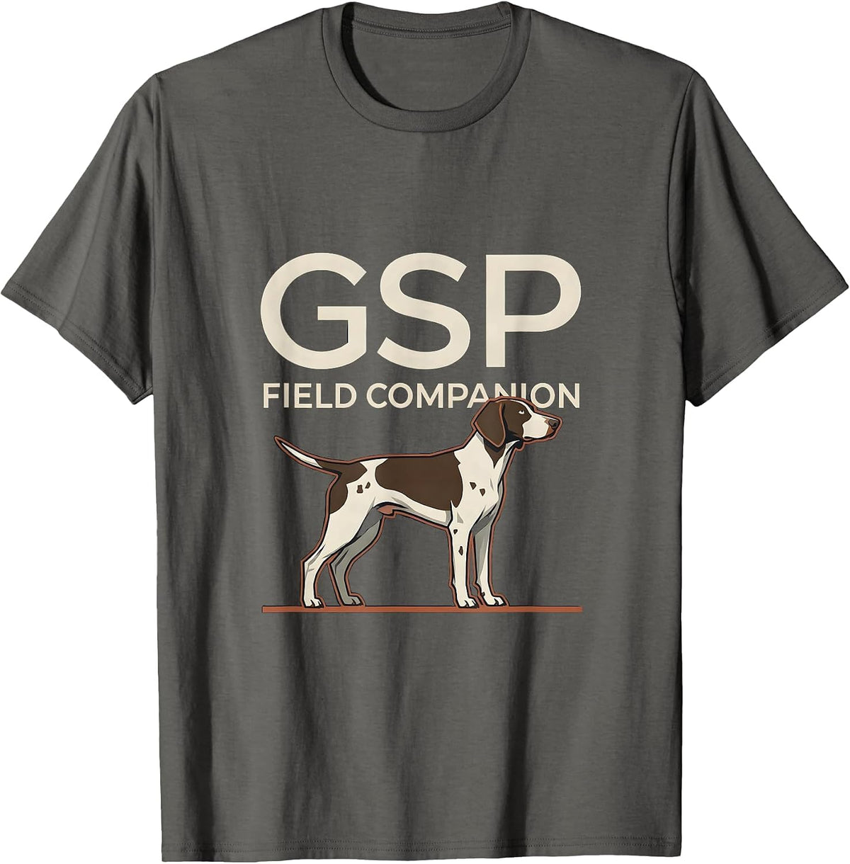 GSP Field Companion Funny German Shorthaired Pointer Dog T-Shirt - Asphalt Grey