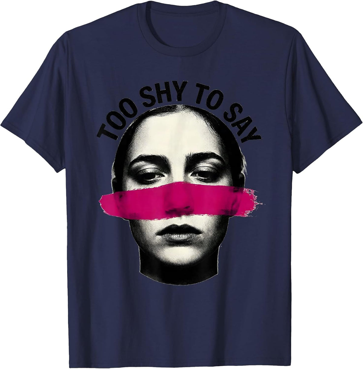 I Just Cant Flirt Too Shy To Say Design T-Shirt - Navy Blue