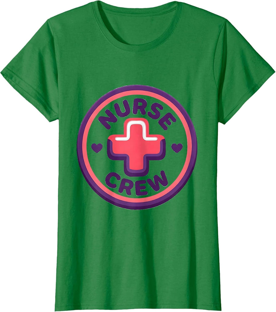 Women's Nurse Crew Funny School Nurse Crew Back To School Teacher T-Shirt - Kelly Green