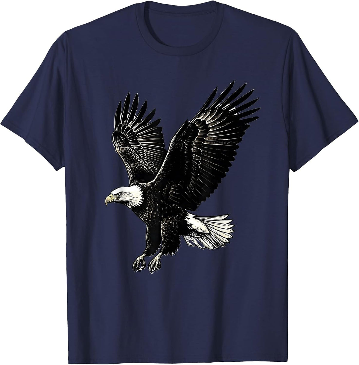 Bald Eagle Wildlife Patriotic Bird Nature Design T-Shirt - Navy Blue