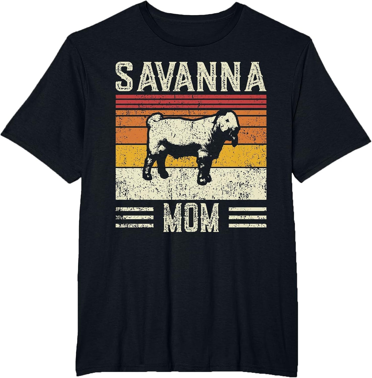 Best Goat Mom Women - Vintage Savanna T-Shirt - Black