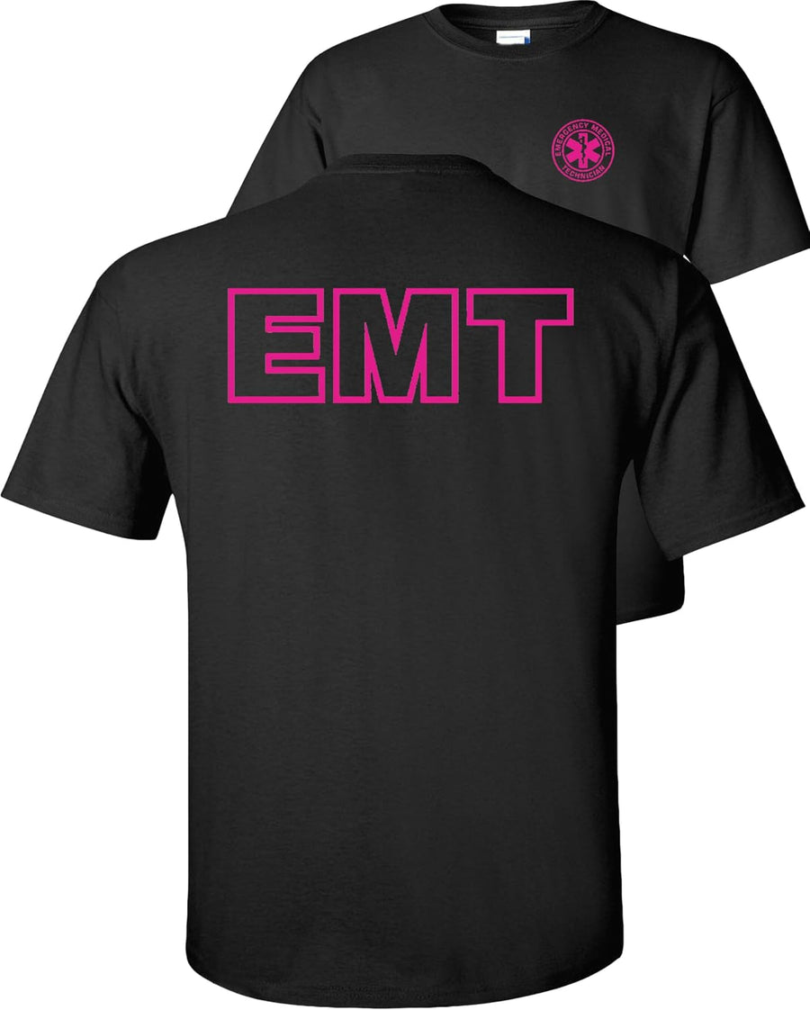 FAIR GAME EMT T-Shirt Emergency Medical Technician-Pink Design-Black-3x - As Pictured