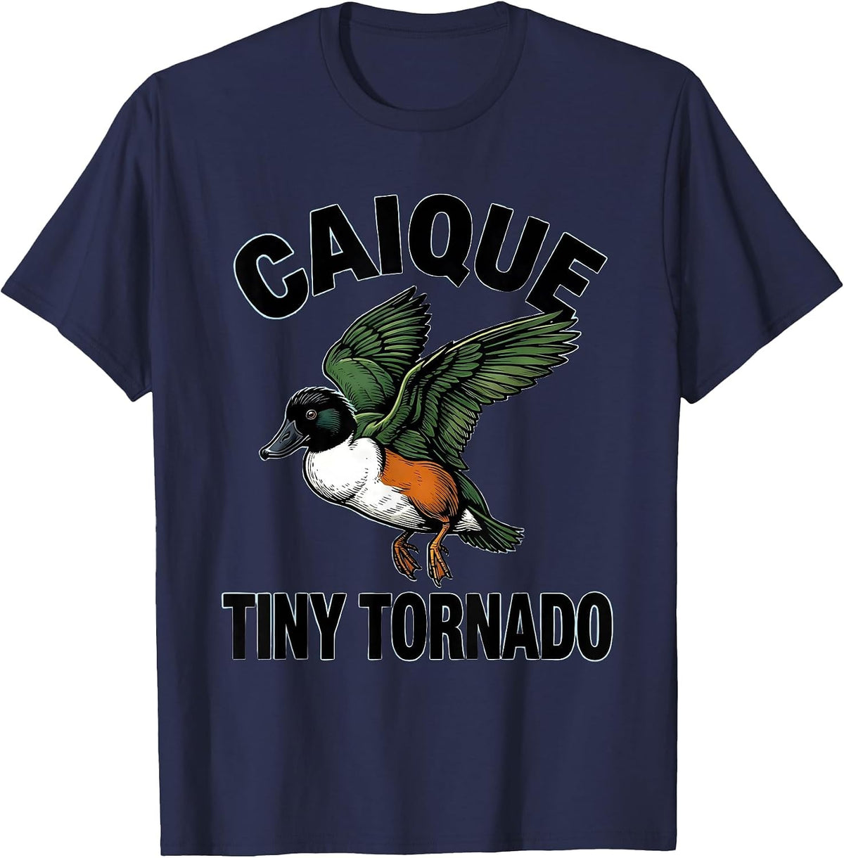 Caique, Tiny Tornado Funny Bird Lover Parakeet Humor T-Shirt - Navy Blue