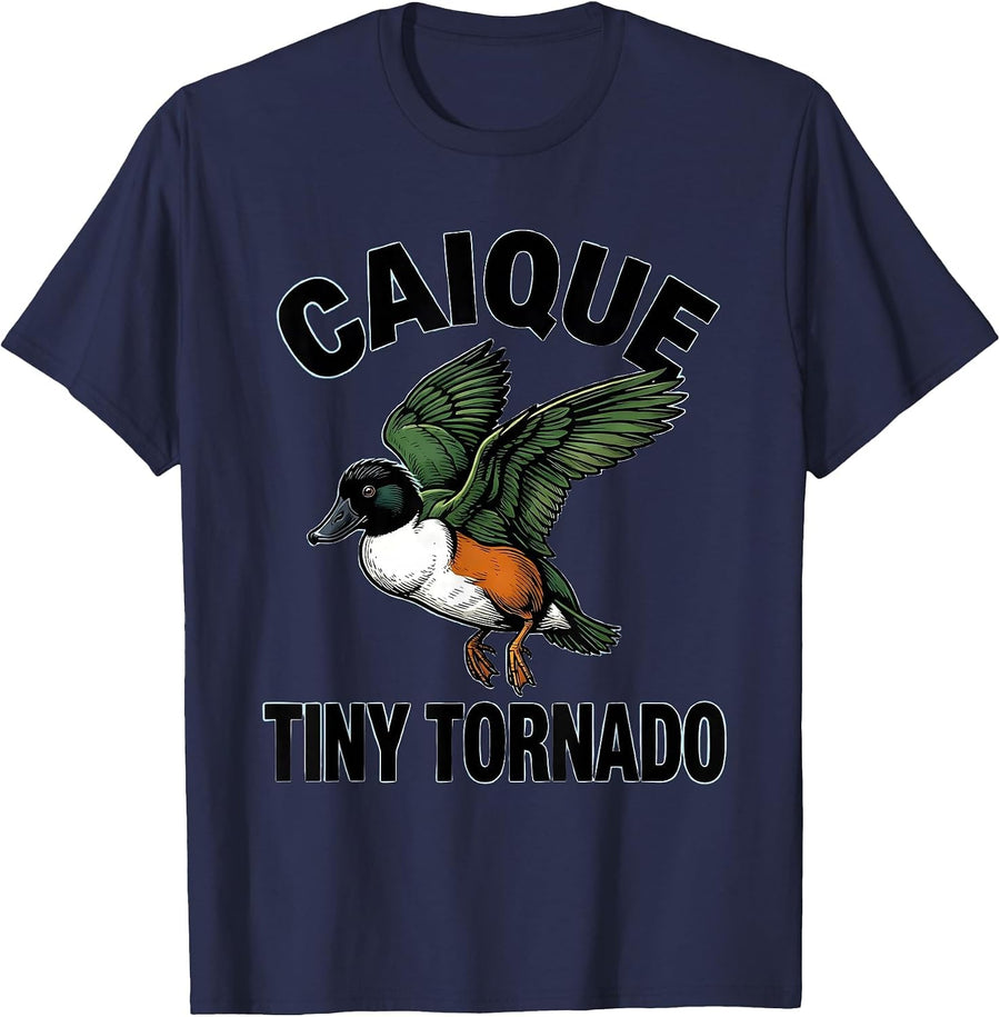 Caique, Tiny Tornado Funny Bird Lover Parakeet Humor T-Shirt - Navy Blue