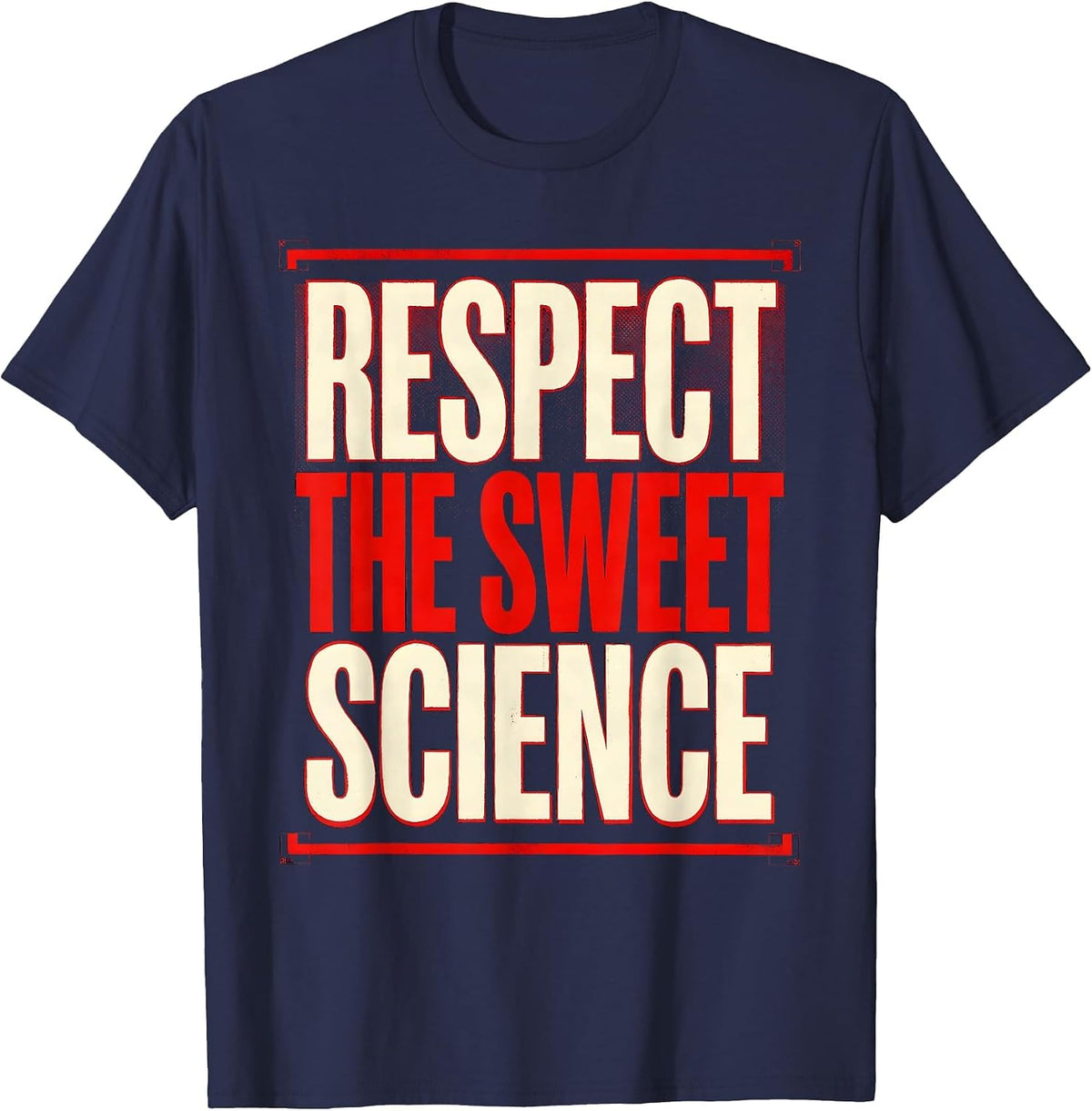 Men's Respect The Sweet Science Boxing Design T-Shirt - Navy Blue