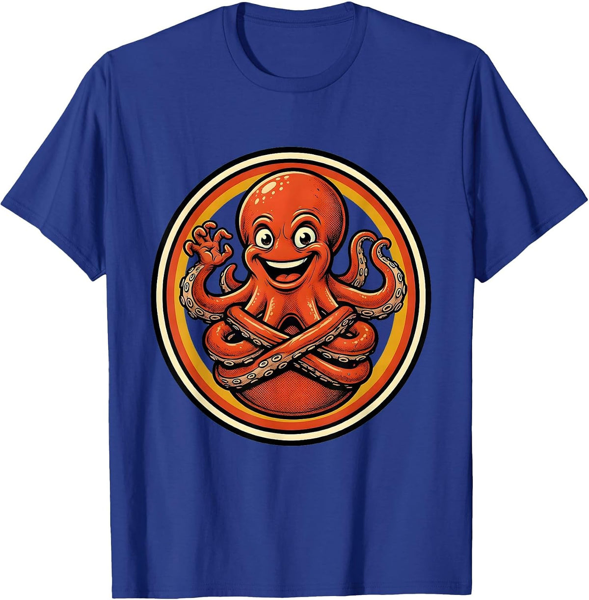 Funny Octopus Tangled In Its Own Arms T-Shirt - Royal Blue